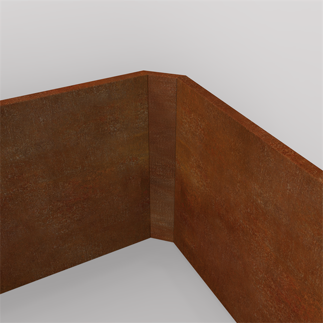 Hörn invändigt Corten HD B=10cm