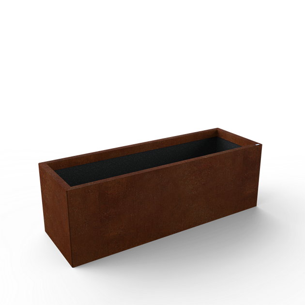 Gardenbox Corten isolerad höjd 40cm B=120cm D=40cm