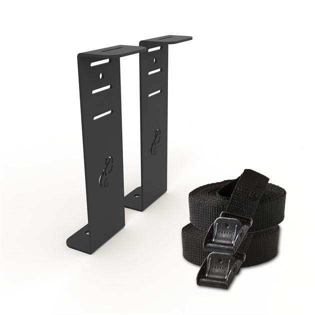 Fäste med band för blomlåda svart, 1 par