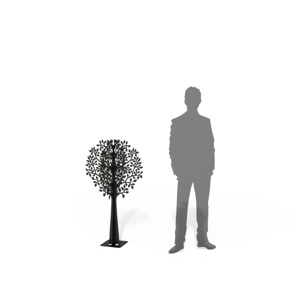 X-träd svart med fot H=120cm