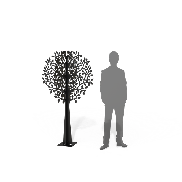 X-träd svart med fot H=180cm